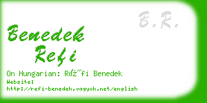 benedek refi business card